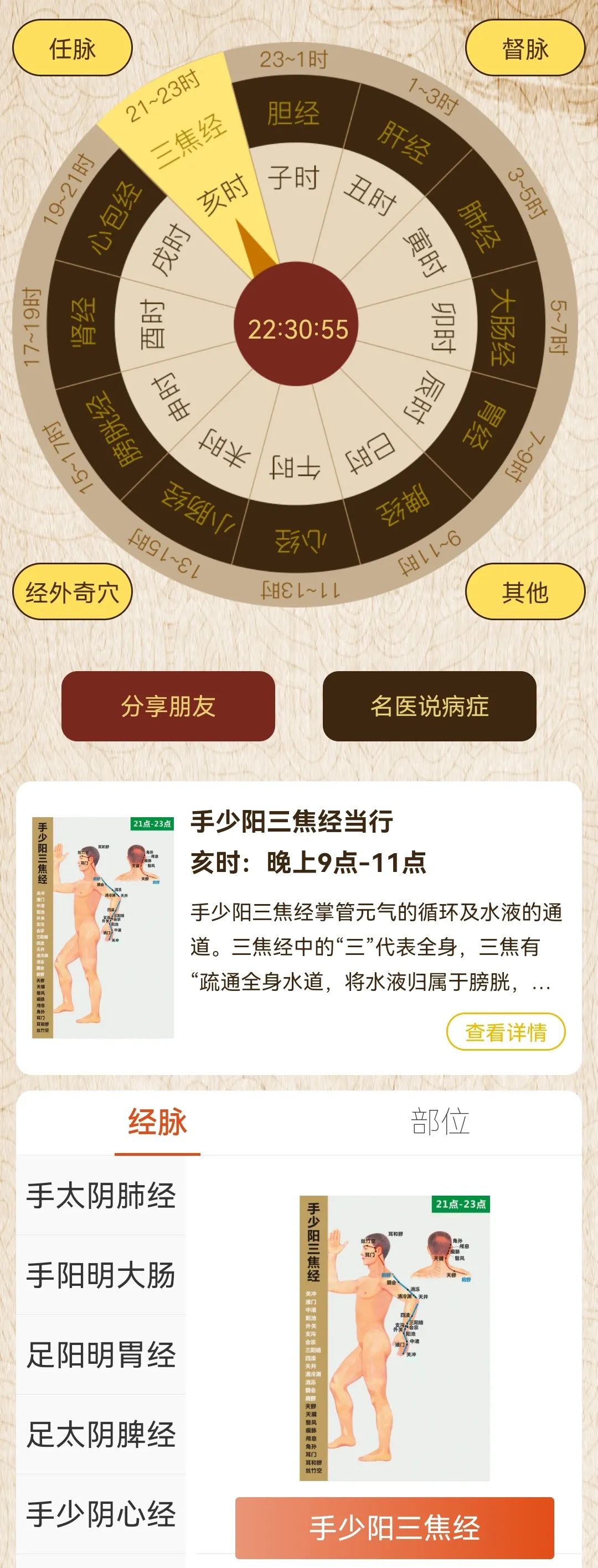全身穴位图解：一气周流，实时轨迹